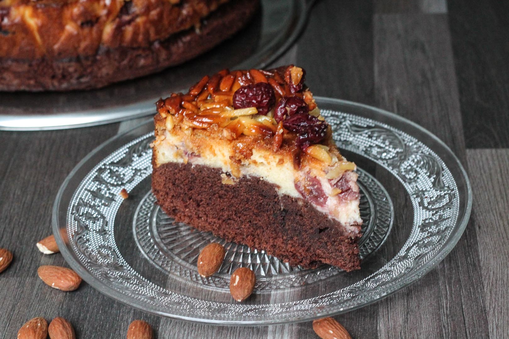 Schoko-Käsekuchen mit Mandelrahm - Küchentante